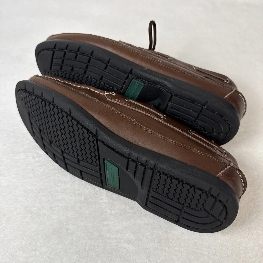 Dock Masters Hampton Men's SZ 10.5 W Leather Boat Shoes Deck Loafers Hand Sewn